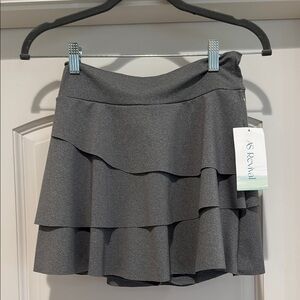 Gray Tiered Mini Skirt for Casual Occasions AS Revival